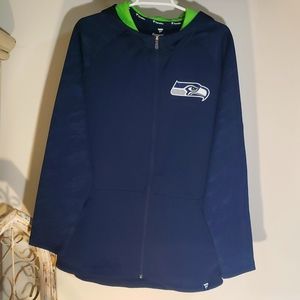 Men's Navy Seattle Seahawks Throwback Logo Generation Full-Zip Jacket